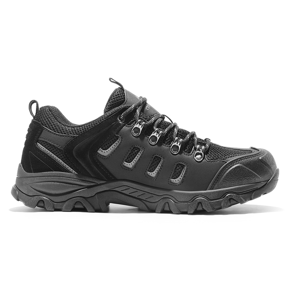 Men's Waterproof Low-Cut Hiking Shoes - BLACK/GREY-PU - 5